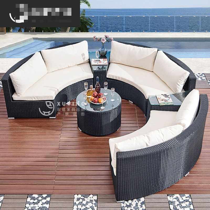 Outdoor Furniture Luxury - Round rattan sofa Outdoor rattan art