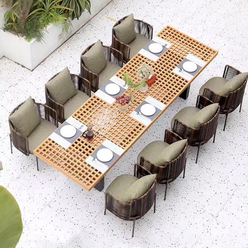 Outdoor Furniture No Cushions - Wood Waterproof Garden Furniture Sets Rattan
