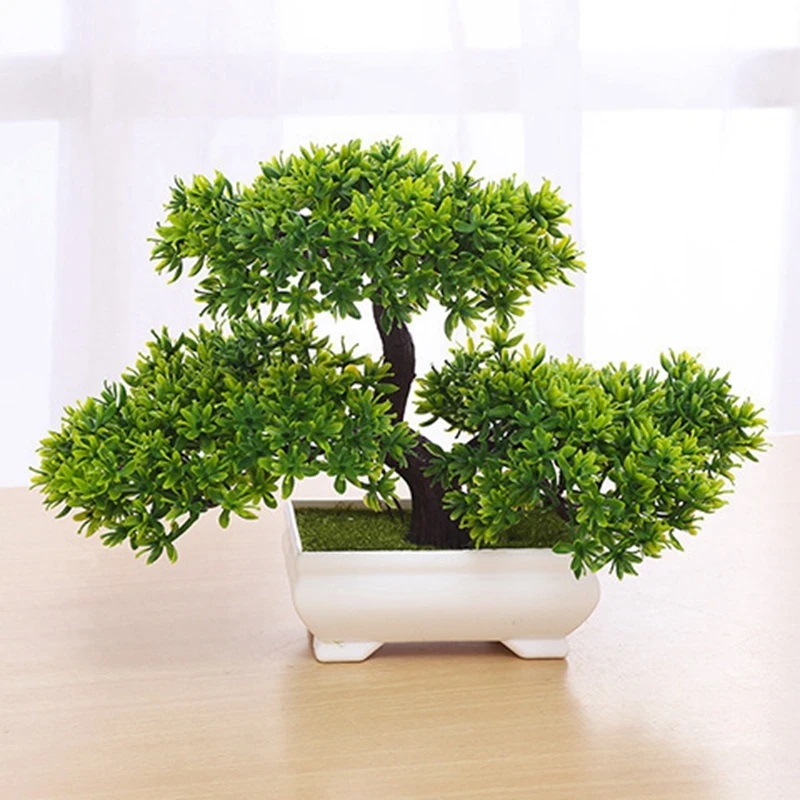 Outdoor Furniture Green - 1Pcs Green Artificial Plants Bonsai Plastic