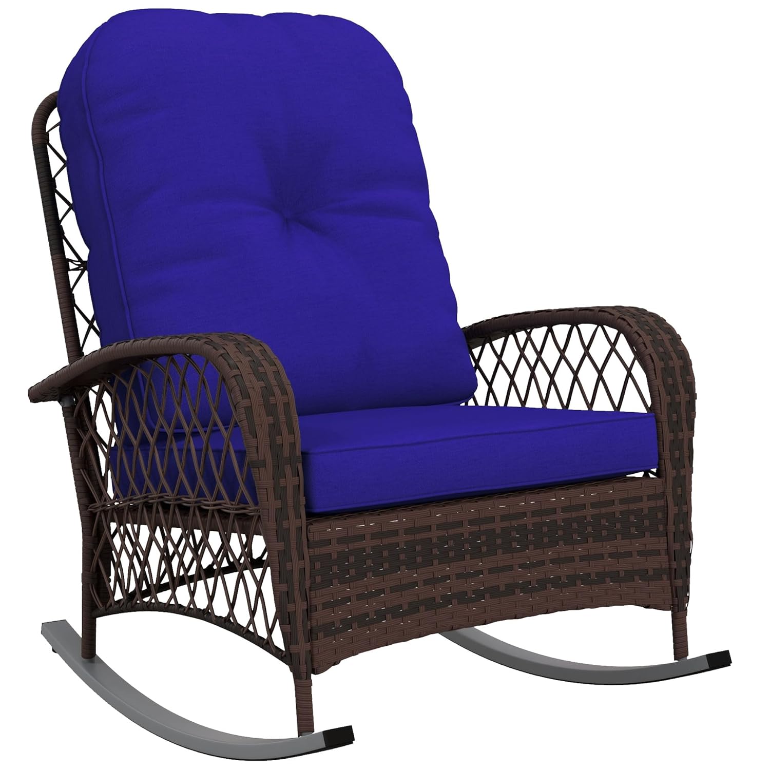 Outdoor Furniture No Cushions - Outdoor Wicker Rocking Chair with Wide