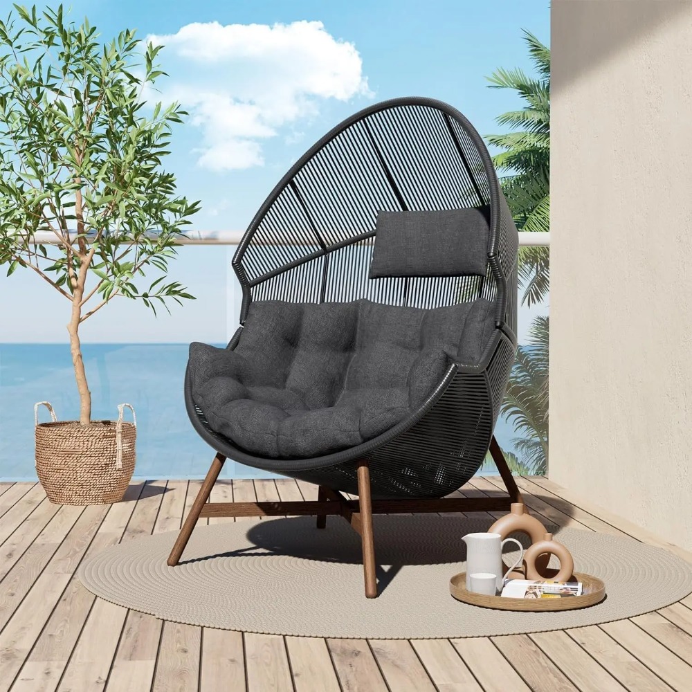 Outdoor Egg Chair PE Wicker Wo - مراجعة Outdoor Furniture No Cushions وسعره