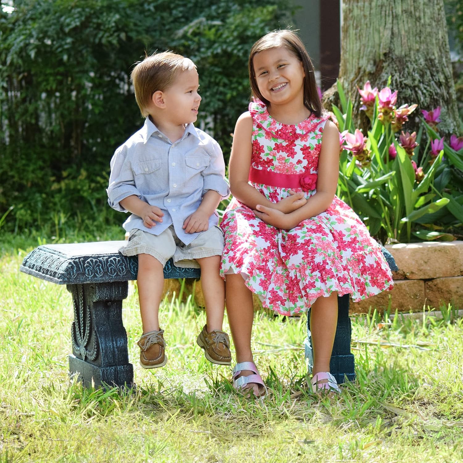 Outdoor Fiberclay Garden Bench - مراجعة Outdoor Furniture Decor وسعره