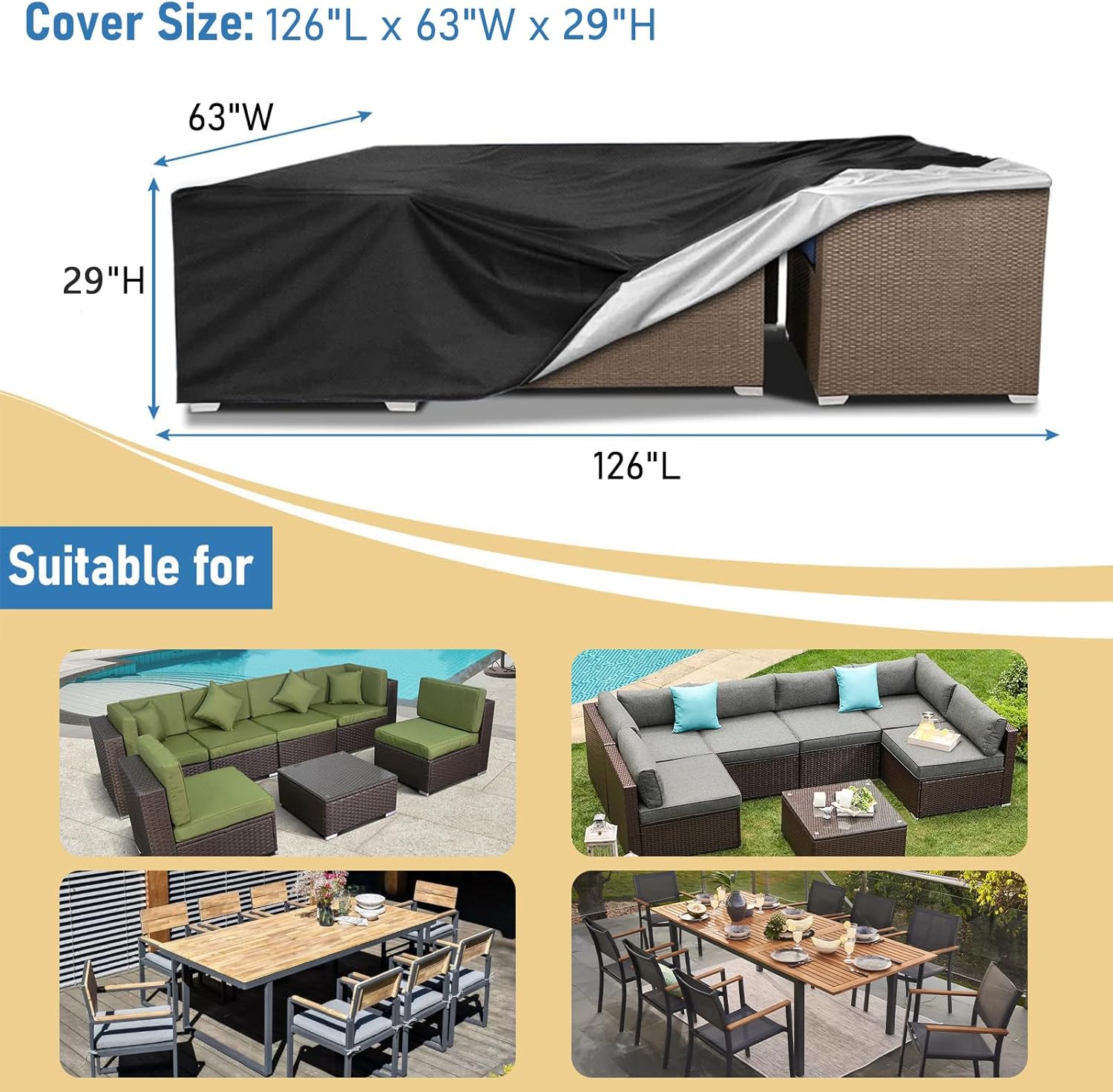 Heavy Duty Waterproof Patio Fu - مراجعة Outdoor Furniture Heavy Duty وسعره