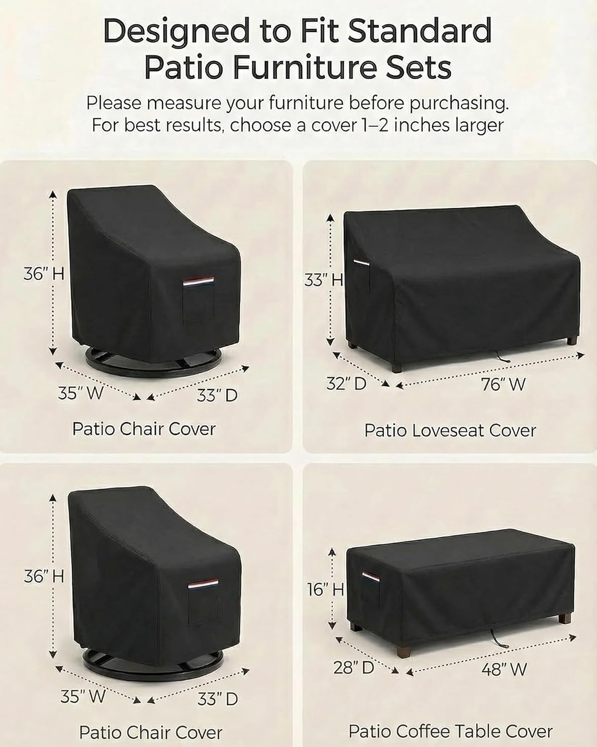 4-Piece Patio Furniture Cover  - مراجعة Outdoor Furniture Heavy Duty وسعره