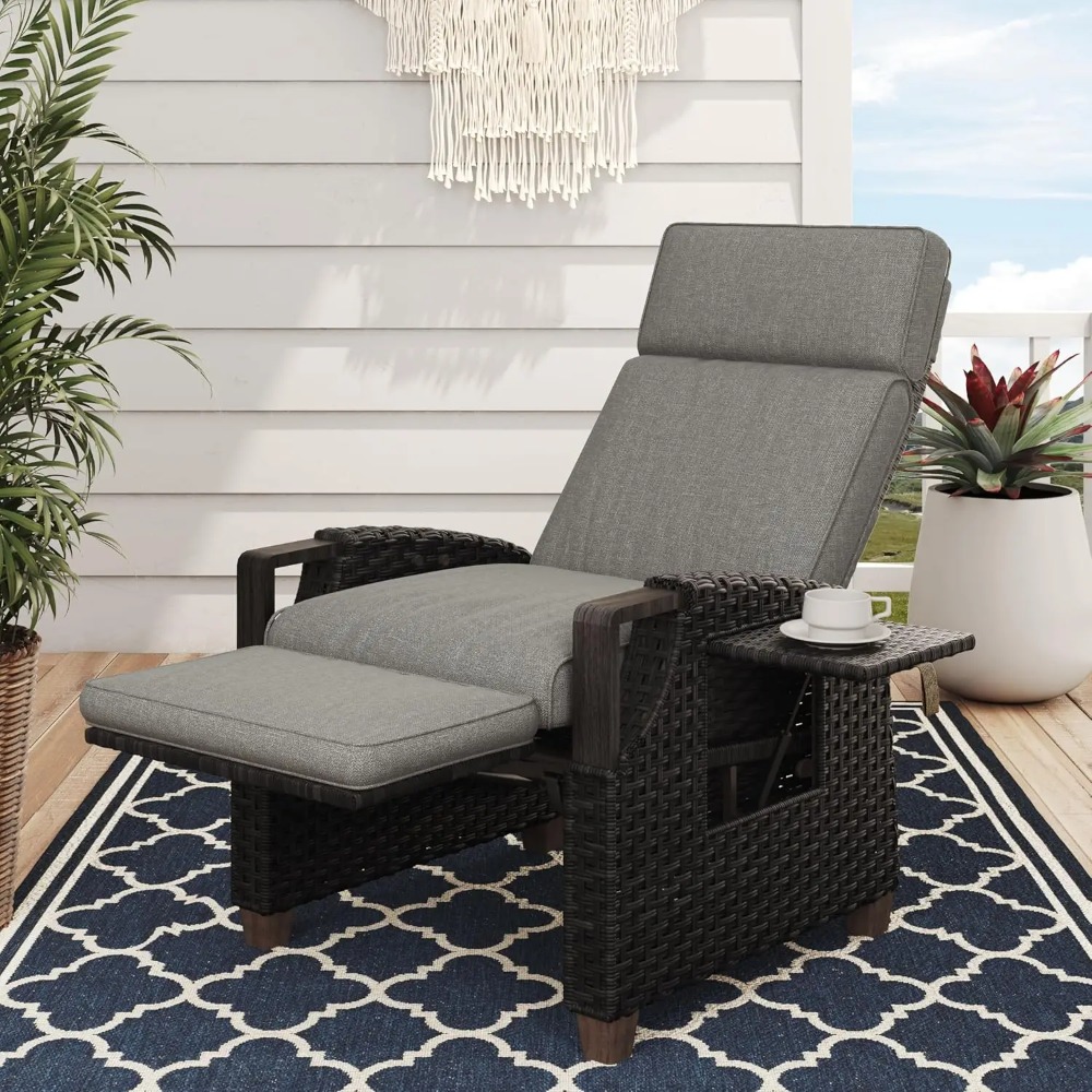 Outdoor Recliner with Independ - مراجعة Outdoor Furniture No Cushions وسعره