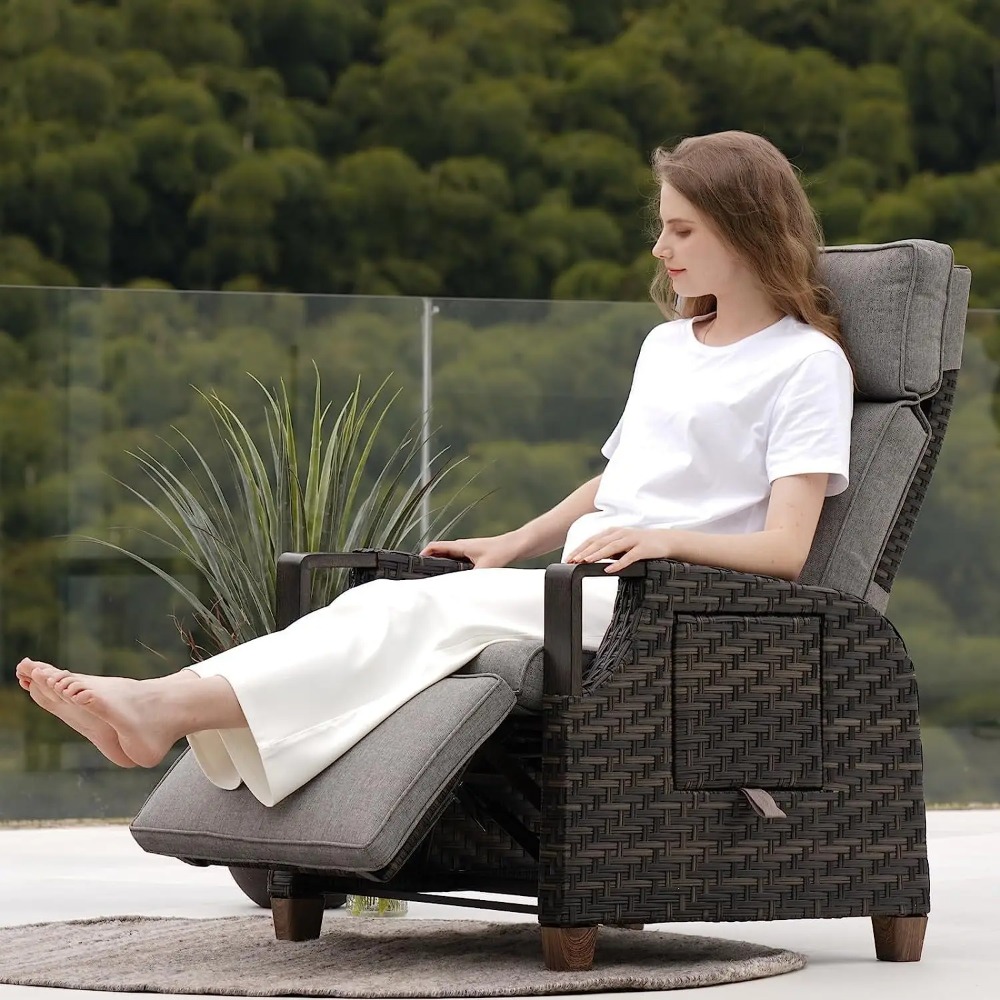Outdoor Recliner with Independ - مراجعة Outdoor Furniture No Cushions وسعره