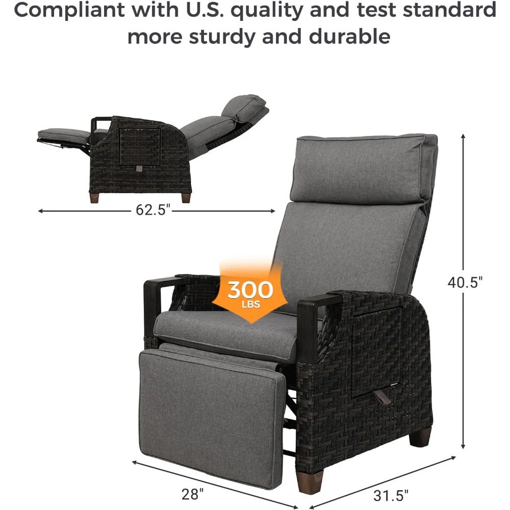 Outdoor Recliner with Independ - مراجعة Outdoor Furniture No Cushions وسعره