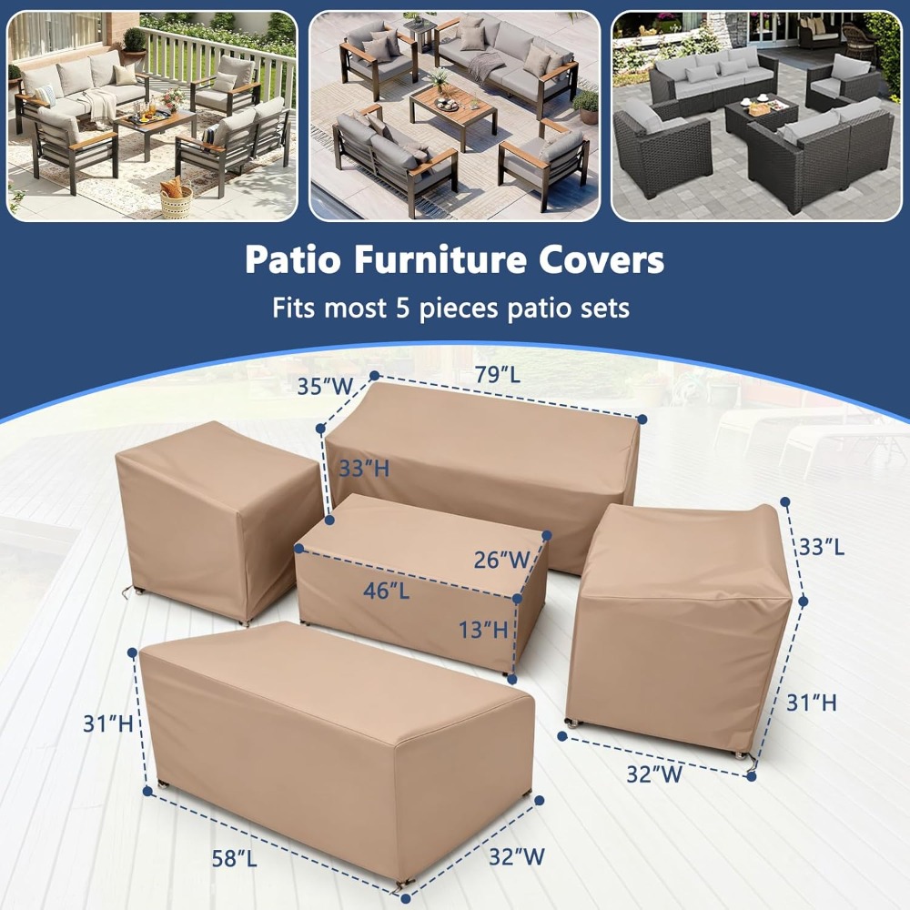 5 Piece Patio Furniture Cover  - مراجعة Outdoor Furniture Heavy Duty وسعره