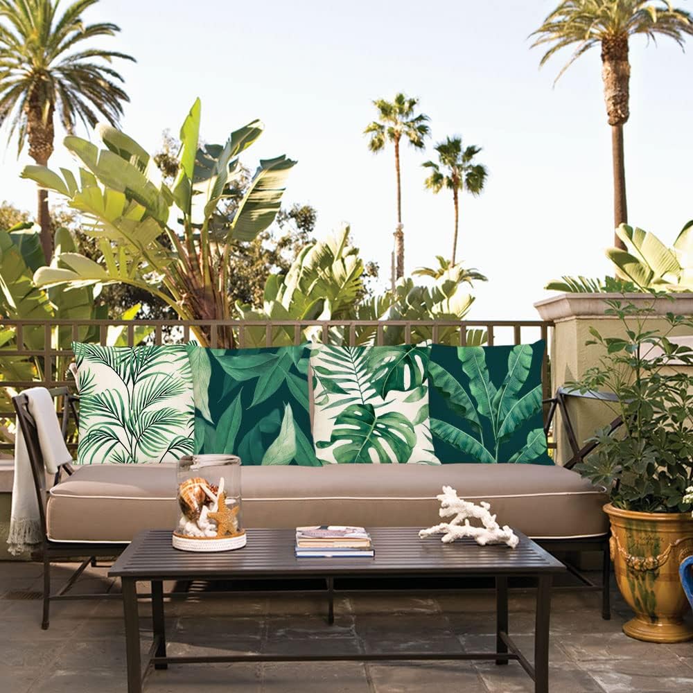 Green Plant Throw Pillow Case  - مراجعة Outdoor Furniture Green وسعره
