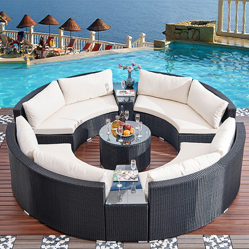 Round rattan sofa Outdoor ratt - مراجعة Outdoor Furniture Luxury وسعره