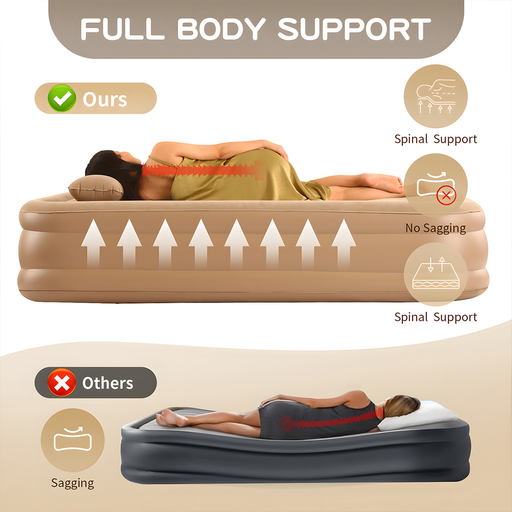 Queen Air Mattress with Built  - مراجعة Outdoor Furniture Luxury وسعره