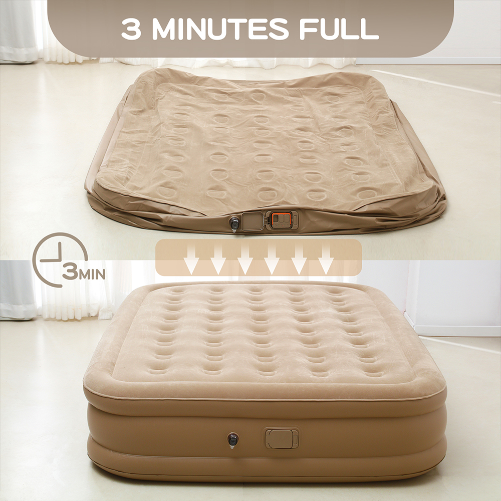 Queen Air Mattress with Built  - مراجعة Outdoor Furniture Luxury وسعره