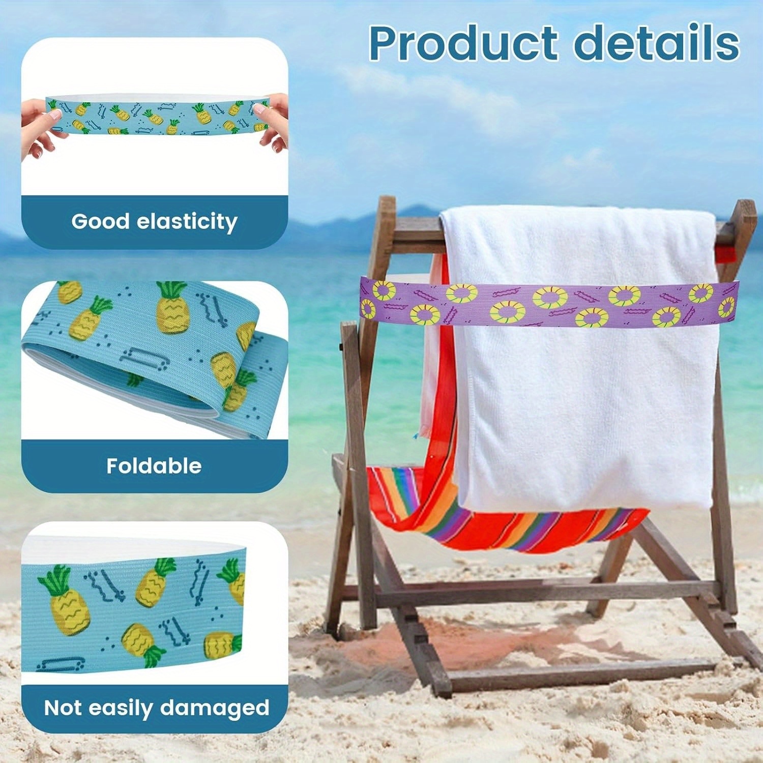 5pcs Beach Towel Bands, Elasti - مراجعة Outdoor Furniture Rope وسعره