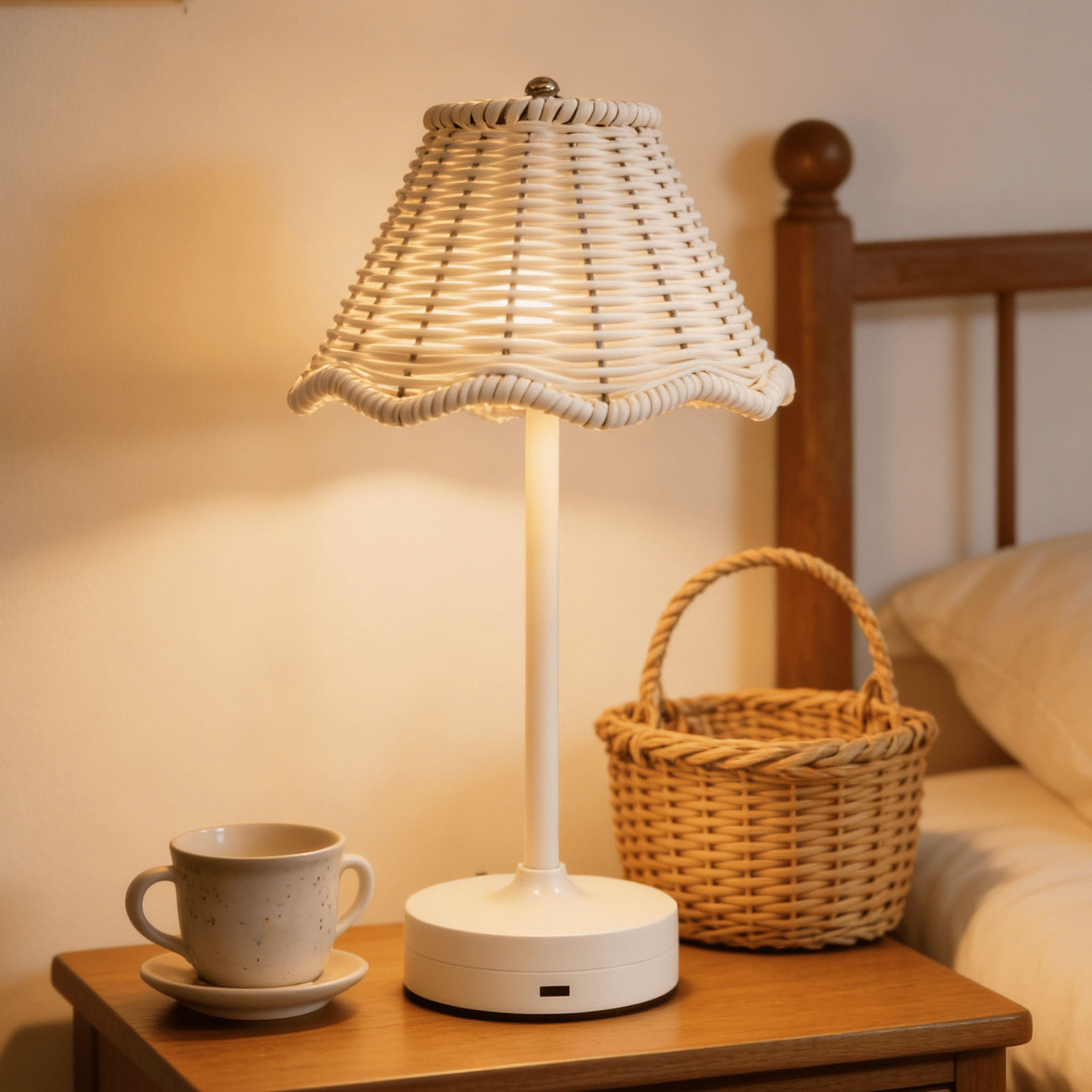 LED Vintage Rattan Table Lamp  - مراجعة Outdoor Furniture Sale وسعره