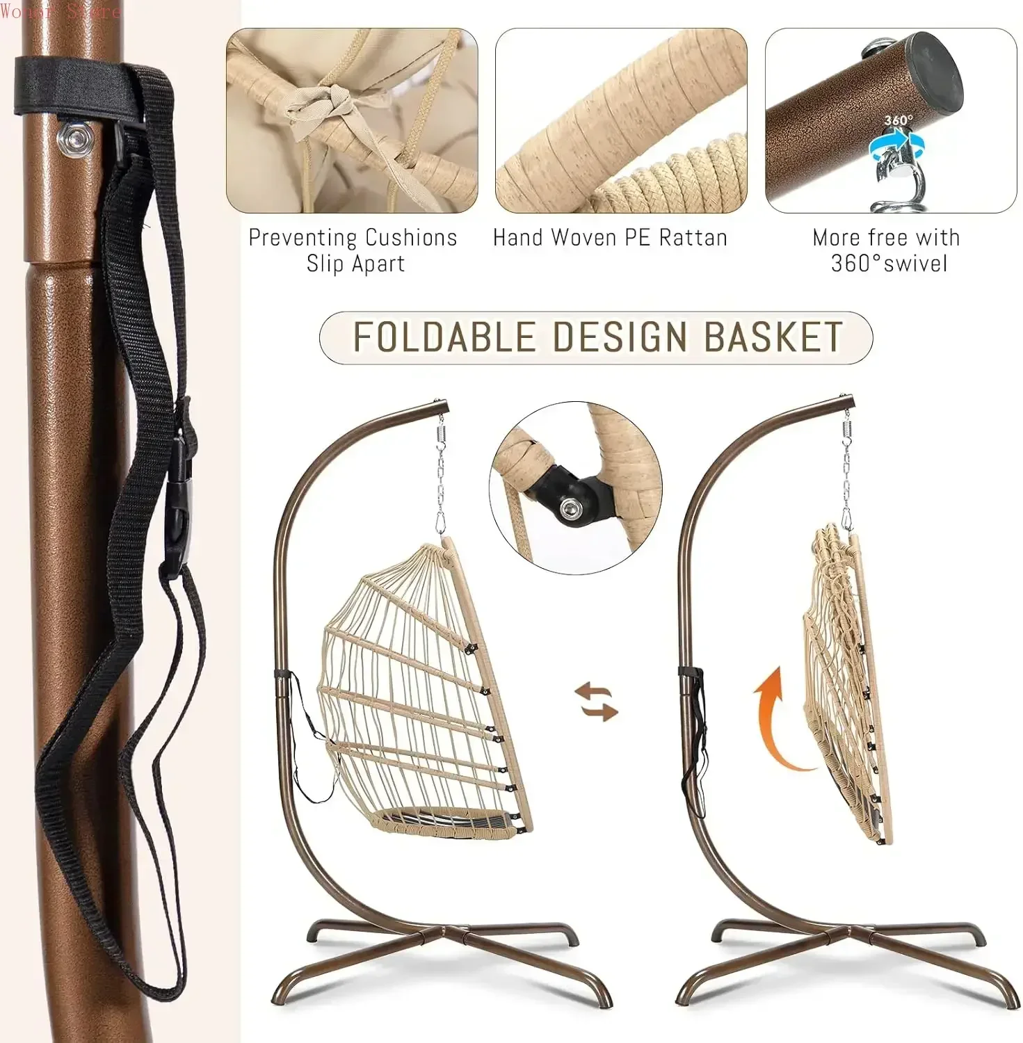 Outdoor Swing Egg Chair with S - مراجعة Outdoor Furniture Heavy Duty وسعره