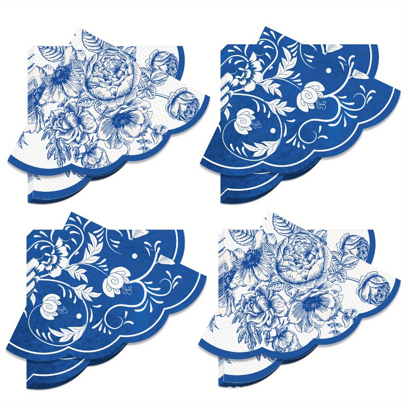 Vintage Blue Flowers Paper Nap - مراجعة Outdoor Furniture Vintage وسعره