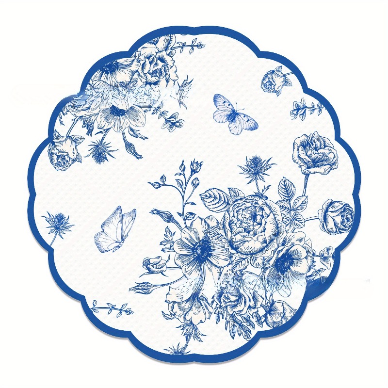 Vintage Blue Flowers Paper Nap - مراجعة Outdoor Furniture Vintage وسعره