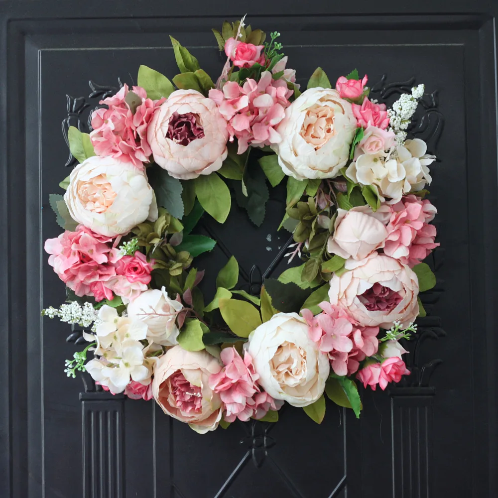 Artificial Peony Wreath Garlan - مراجعة Outdoor Furniture Sale وسعره