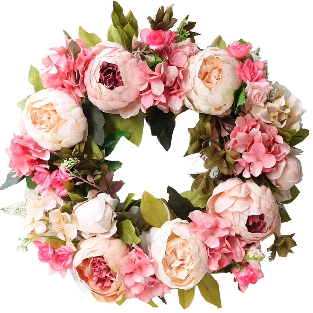 Artificial Peony Wreath Garlan - مراجعة Outdoor Furniture Sale وسعره