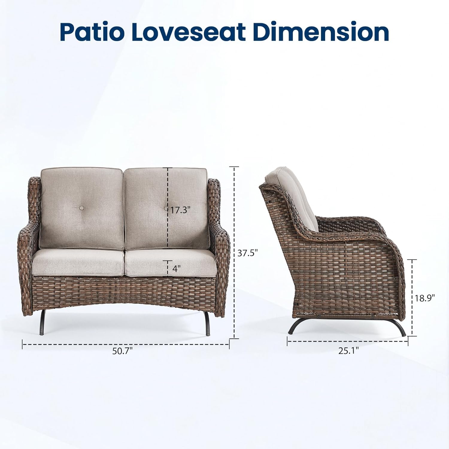 Patio Loveseat Sofa, Outdoor W - مراجعة Outdoor Furniture Luxury وسعره