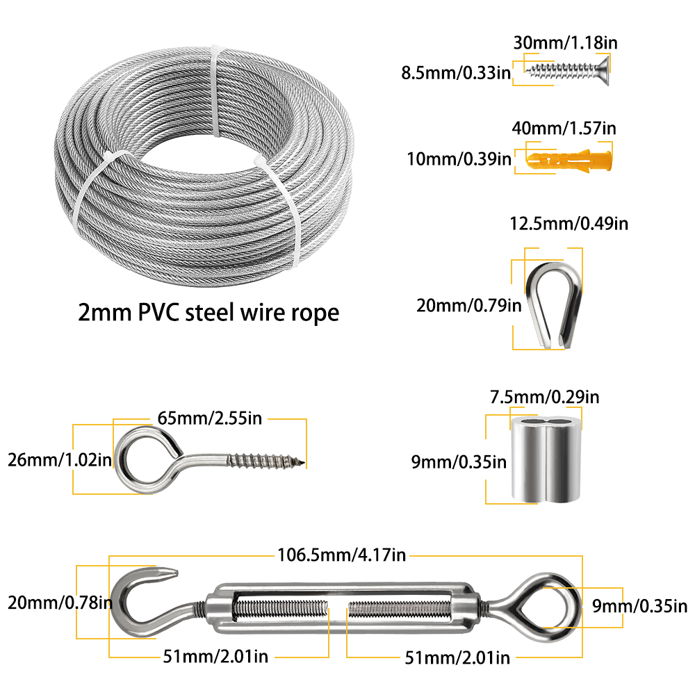 10-25M Steel Wire Rope Stainle - مراجعة Outdoor Furniture Rope وسعره