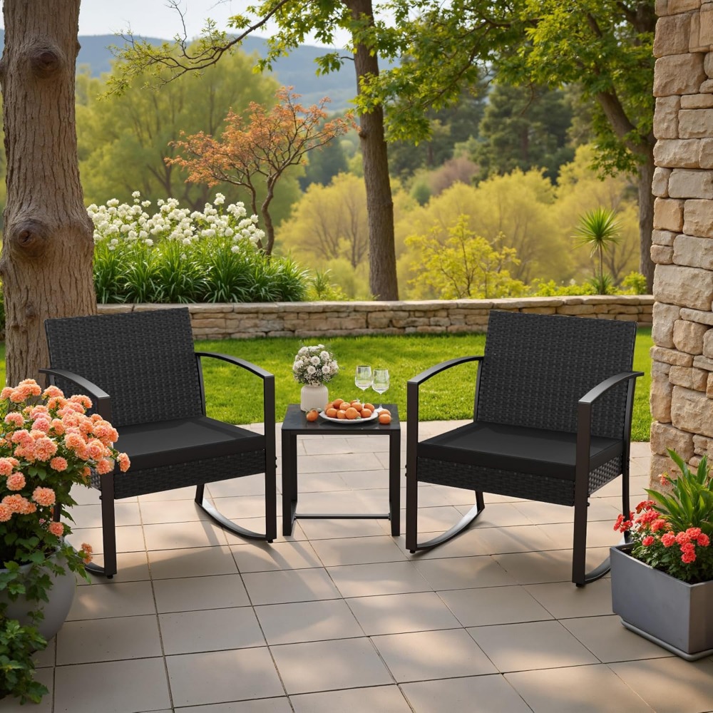 3 Piece Patio Bistro Set Rocki - مراجعة Outdoor Furniture No Cushions وسعره