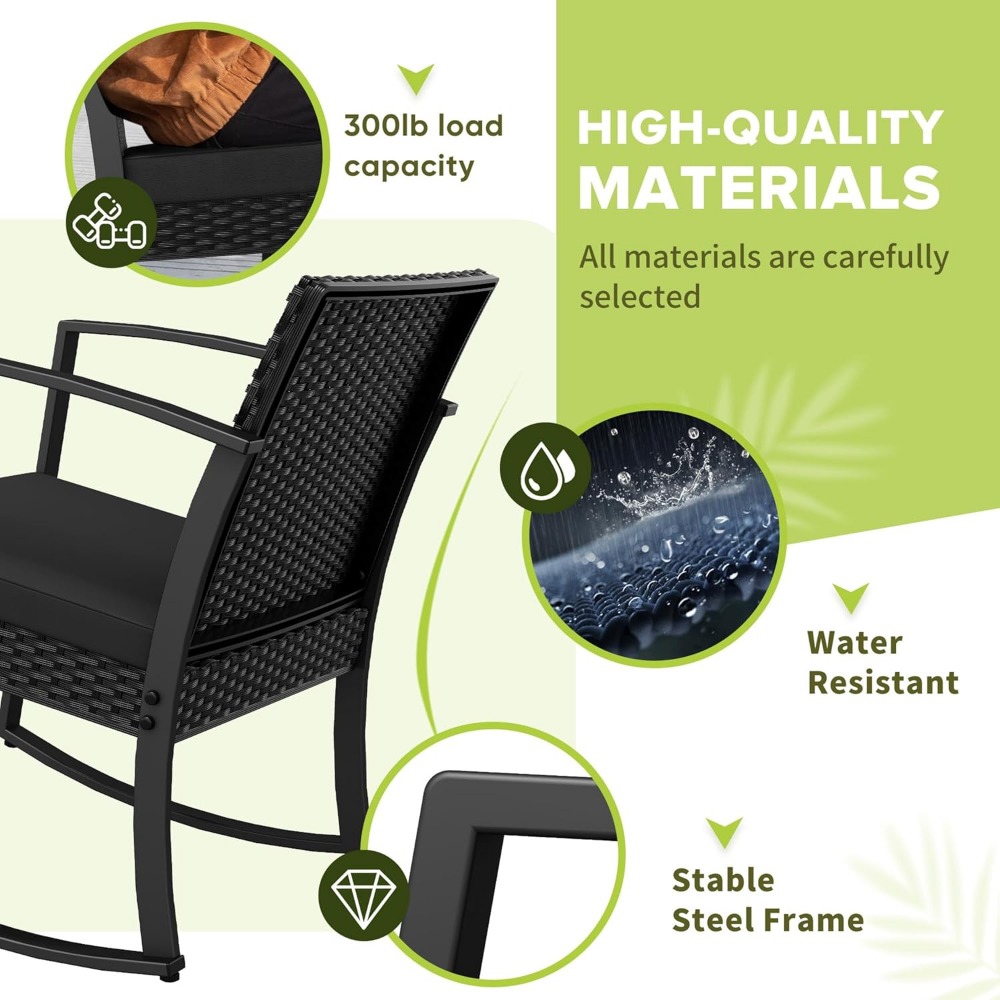3 Piece Patio Bistro Set Rocki - مراجعة Outdoor Furniture No Cushions وسعره
