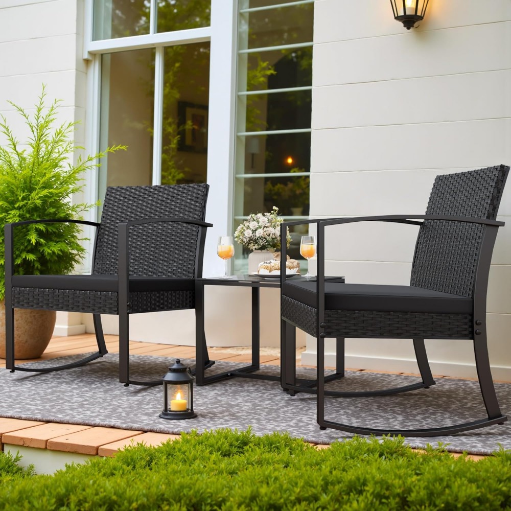 3 Piece Patio Bistro Set Rocki - مراجعة Outdoor Furniture No Cushions وسعره