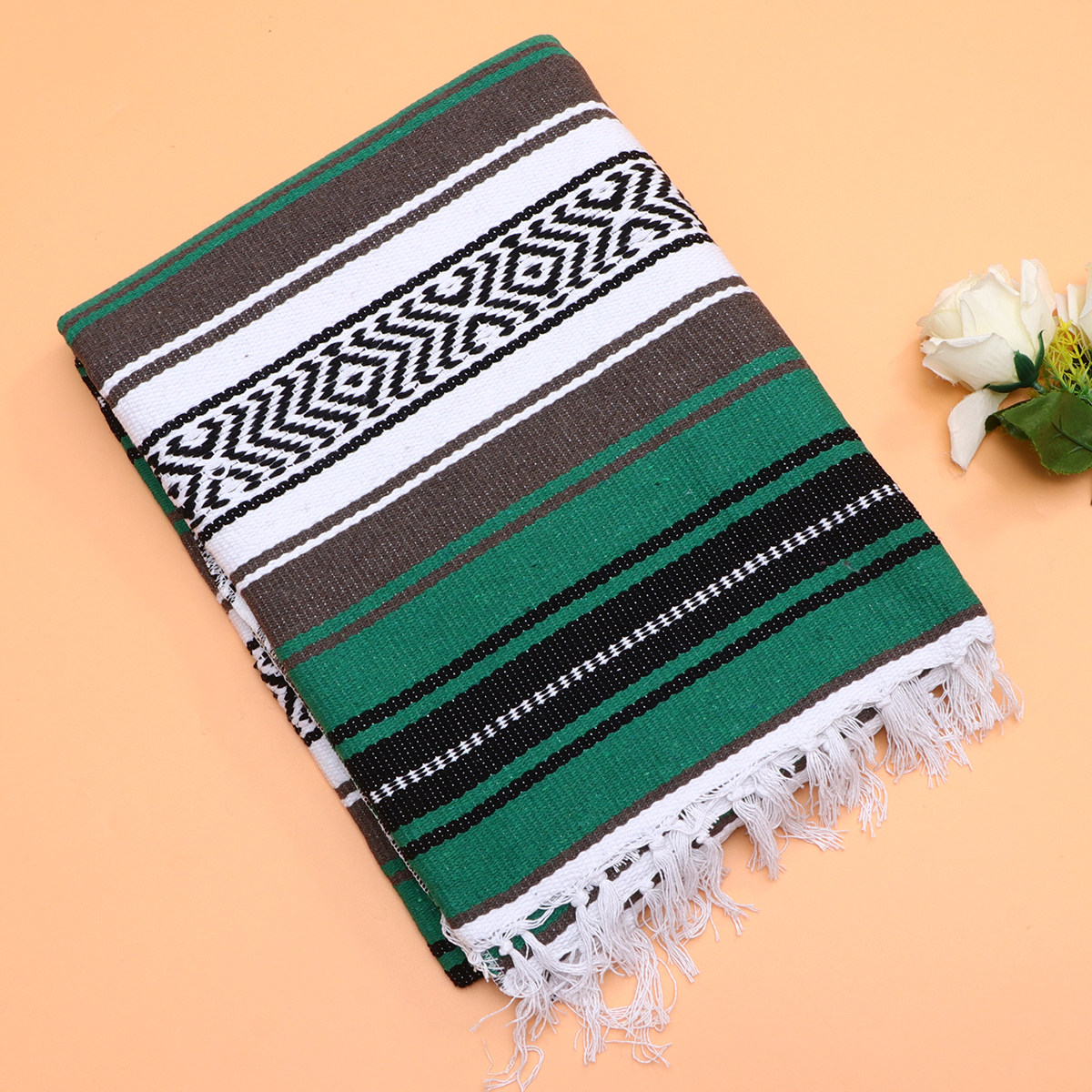 Mexican Blanket Green 130x180c - مراجعة Outdoor Furniture Green وسعره