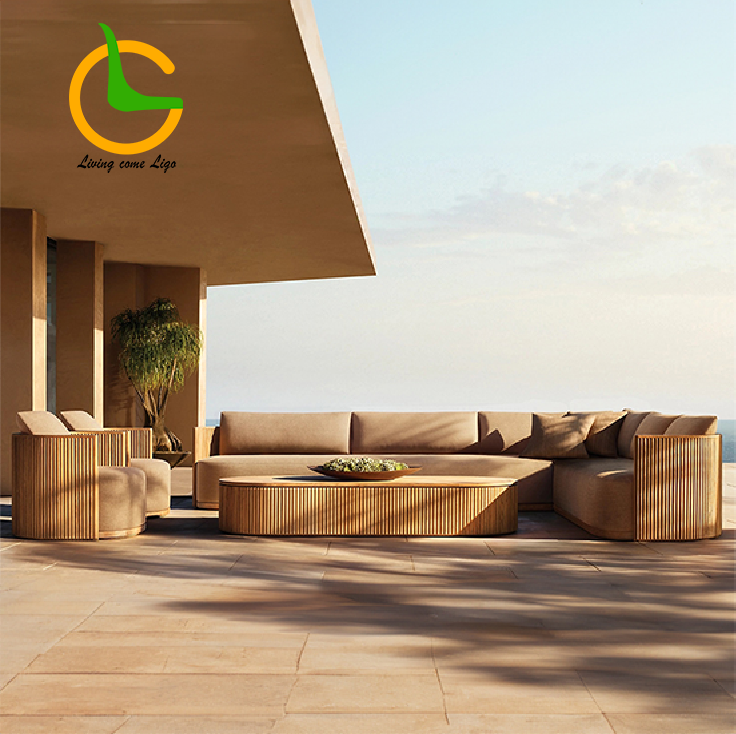 Luxury L-shaped Teak Wood Outd - مراجعة Outdoor Furniture Luxury وسعره